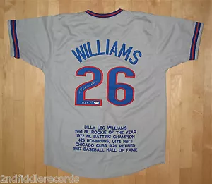 BILLY WILLIAMS-CHICAGO CUBS-maglia Stat autografata-autenticata JSA-HOF 1987 - Foto 1 di 1
