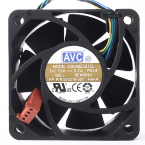 2pcs AVC DS06025B12U P011 60mm 6cm DC 12V 0.70A Pwm server inverter cooling fan - Picture 1 of 3