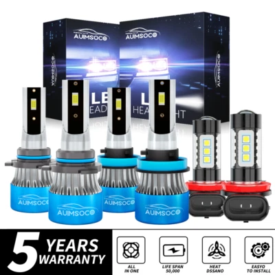 For Honda CR-Z CRZ Hatchback 2-Door 2011-2016 LED Headlight + Fog Light Bulbs A+ - Image 1 of 4