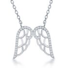 Sterling Silver Cz Angel Wings Necklace