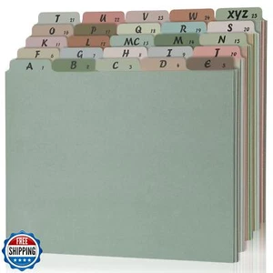 1 Set 25 Alphabet File Dividers A-Z Top Tab File Guides Letter Size 1/5 Cut T - Picture 1 of 5