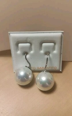 Orecchini Donna Pendenti Argento 925 Perla Bianca - Immagine 1 di 4