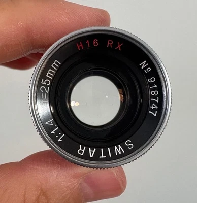 Kern Switar 25mm f1.4 H16 RX C Mount 16mm Movie Lens Bolex REX 5 - Image 1 of 4