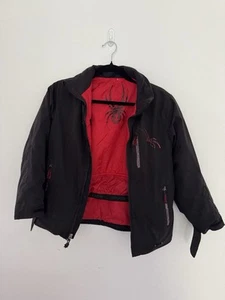 Boys size 10 Spyder Ski Coat Black and Red - Picture 1 of 8