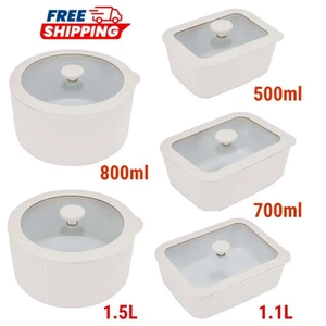 Porcelain Food Storage Containers Airtight with Glass Lid Meal Prep Lunch Box - Picture 1 of 25