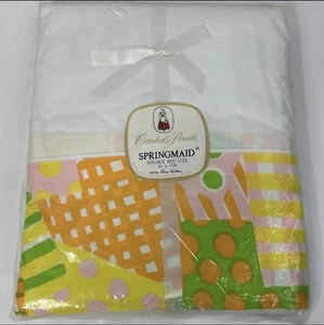 Sábana plana Springmaid de colección cama doble retazos algodón blanco 81 x 108 algodón nueva de colección - Imagen 1 de 6