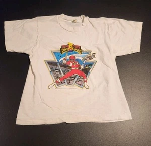Vintage Kids Red Power Ranger Single Stitch Shirt 10-12 Screen Stars - Picture 1 of 7