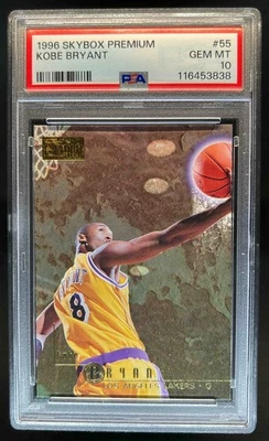 1996-97 Skybox Premium Kobe Bryant Rookie RC #55 Lakers PSA 10 - Image 1 of 2