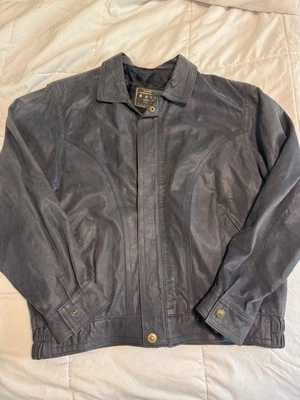 Men’s Vera Pelle Real Leather Grey Jacket Medium - Image 1 of 4