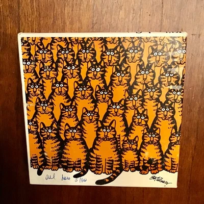 Vintage 1979 Kliban's Cats 7x7  100 Piece Mini Jigsaw Puzzle Lots Of Cats - Image 1 of 4