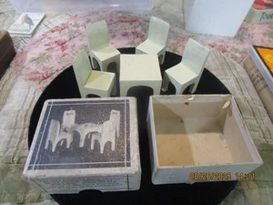 GRAND RAPIDS MINIATURA MUEBLES CO. Mesa y Sillas Caja Original c 1930s Escaso - Imagen 1 de 12