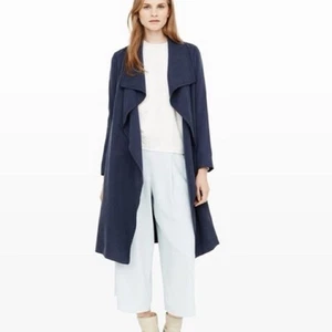 Club Monaco Gideon Navy Blue Draped Trench Coat Sz. S - Picture 1 of 10