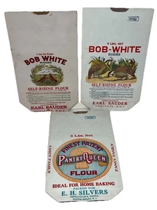 VTG Flour Bag Sacks 5 LBS 3 Pcs Quail Birds Ephemera Pennsylvania NJ 14-3/4” - Imagen 1 de 24