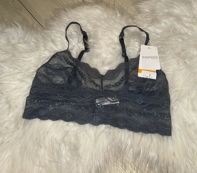 Sutiã B.tempt'd by Wacoal Lace Kiss Bralette Transparente WF Feminino P Pequeno Cinza 910182 - Imagem 1 de 4