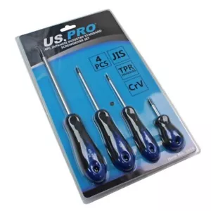 US PRO TOOLS 4-teiliges japanisches Industriestandard-Schraubendreher-Set JIS PH1, PH2, PH3 1616 - Bild 1 von 3