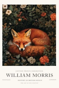 William Morris Vintage Red Fox Cotton Prints Exhibition Wall Art Poster Print - Picture 1 of 6