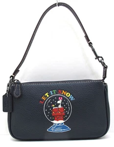 NEU COACH x Snoopy Peanut LE Nolita 19 Leder Top Griff/Handgelenktasche Midnight Navy - Bild 1 von 6