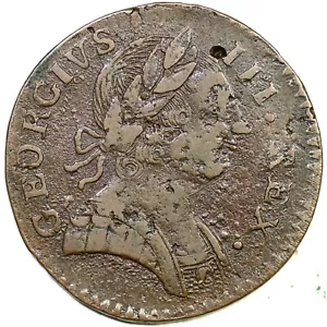 1778 V 12-78B R-3 Machin's Mills Halfpenny Colonial Copper Coin - Picture 1 of 2