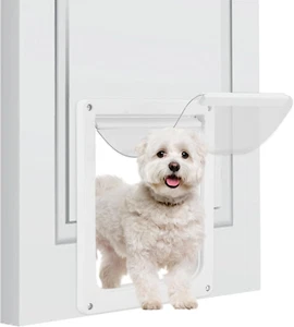 Pet Door for Wall with Secure Aluminum Lock, Steel Frame and Telescoping Tunnel, - Picture 1 of 12