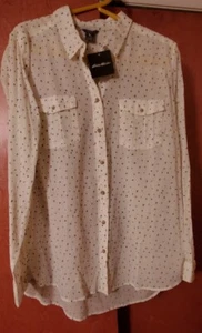 Eddie Bauer Semi Sheer Damen Button Down Top Blumen Print Langarm Gr. XL - Bild 1 von 3
