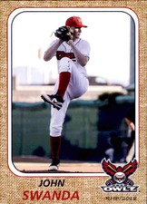 2018 Orem Owlz Grandstand #25 John Swanda Des Moines Iowa IA Baseball Card