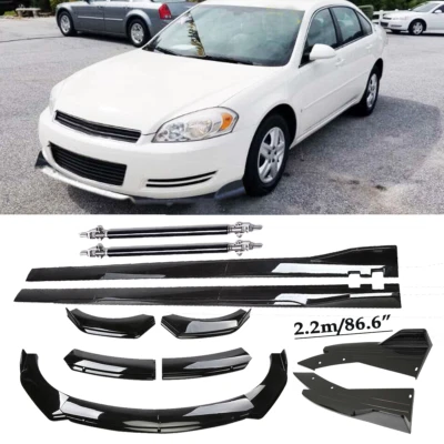 Front Bumper Lip Splitter Spoiler Side Skirt  For Chevrolet Impala 2007-2020 Bod Foto 1 de 4
