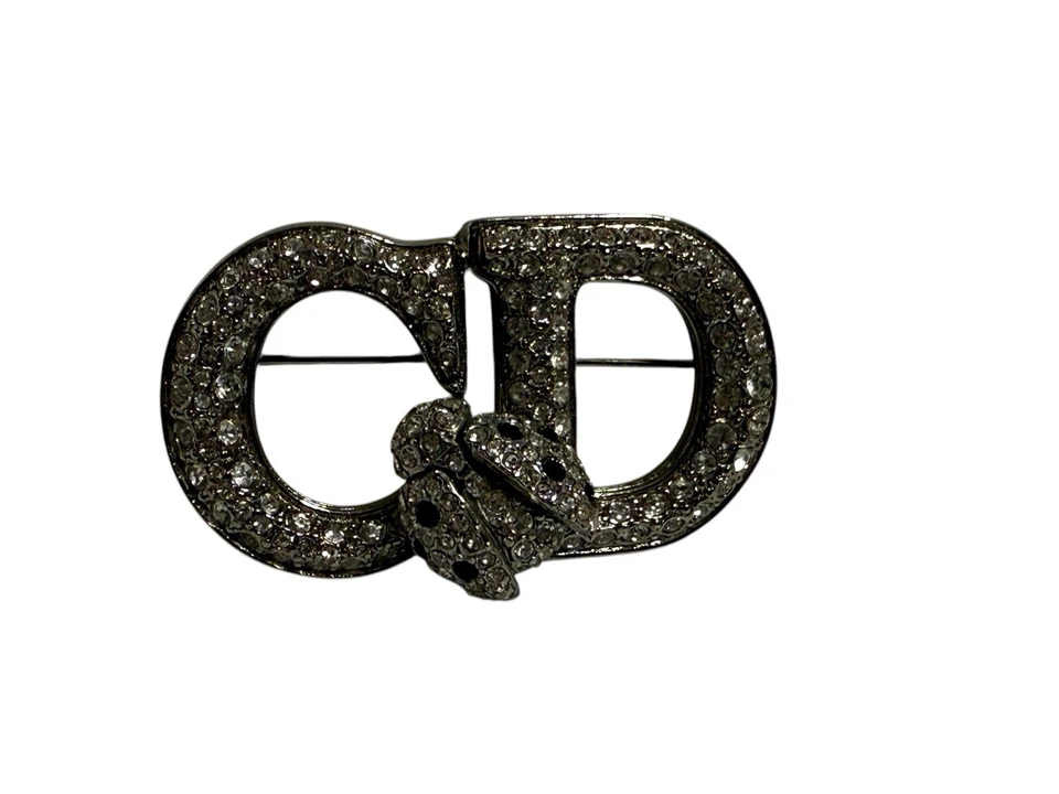 Vtg Christian Dior By John Galliano C.AW2000 Pavé Crystal CD Ladybug Logo Brooch - Image 1 of 4