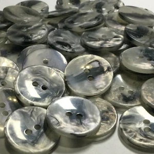 Gray/Black Rainbow Faux Abalone Shell Italian Poly Button 18mm 23mm 2hole - Picture 1 of 6