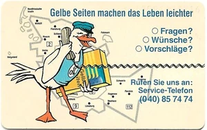 Telefonkarte - S 63 von 1992 , Hamburger Adressbuch , leer - Bild 1 von 2