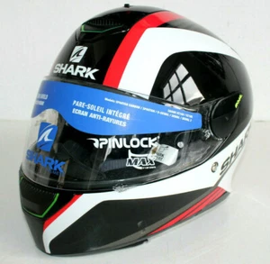 Motorradhelm Shark SKWAL Spinax Gr. M Helm mit LED schwarz-weiß-rot Integralhelm - Bild 1 von 11