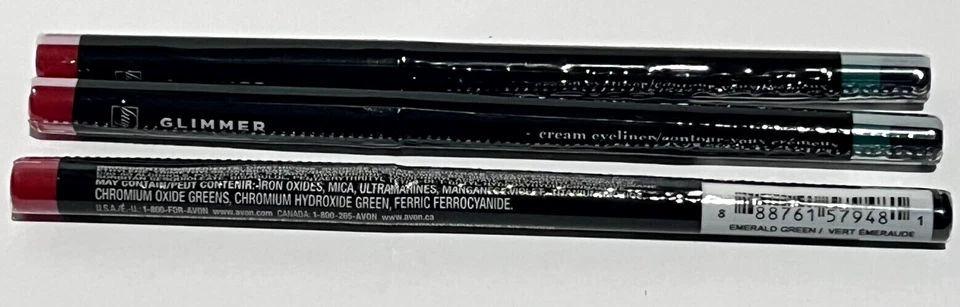 Avon fmg Glimmer CREAM  Eyeliner EMERALD GREEN Retractable   Set of 3 - Image 1 of 1