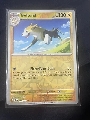Pokémon TCG Boltund 059/162 SV05: Temporal Forces Reverse Holo Uncommon NM - Image 1 of 2