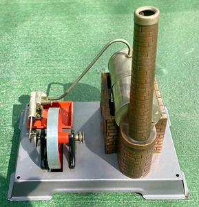 Vintage Wilesco Model D-10 Live Steam Engine Stationary Metal Tin Germany Toy - Picture 1 of 15