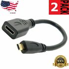 2 Packs of Micro HDMI Type D Male To HDMI Type A Female Cable Adapter Converter