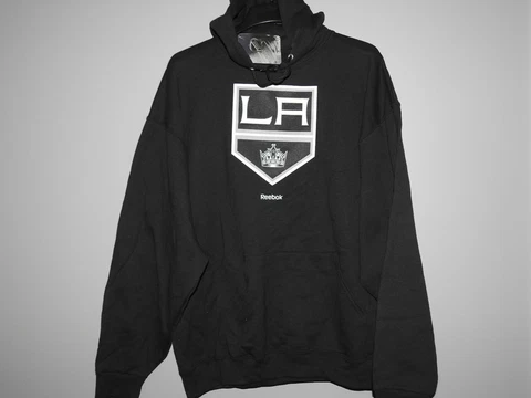 NHL Reebok LA Kings Hooded Lace-Up Hockey Sweatshirt New Mens MEDIUM $70 Cover