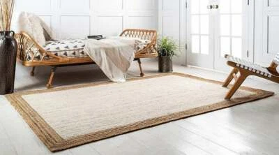 Hand Woven Natural Jute area Rugs for Home Decor Rugs availbale in Multiple Size - Image 1 of 4