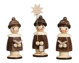 Miniature Figures 3 Curious Natural Height 6,2cm New Christmas Church - Picture 1 of 1