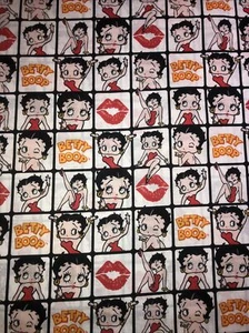 Betty Boop Squares On White Camelot 1/2 Yard 18” By 42” Cotton Fabric - New - Picture 1 of 3