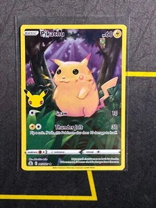Pikachu 005/025 Pokemon TCG Celebrations Sword & Shield Full Art Rare Card NM - Foto 1 di 2