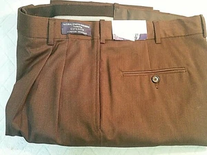 Austin Reed MENS 33 Reg Brown 100% Worsted WOOL SUPER GABARDINE DRESS PANTS, - Picture 1 of 4