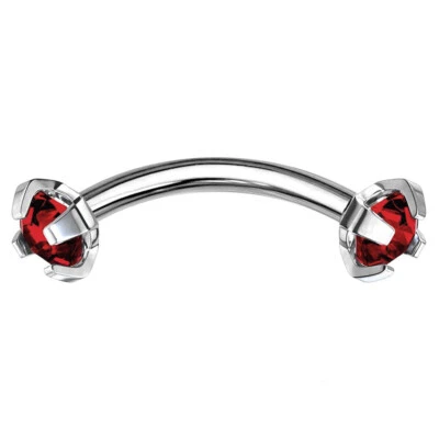 16G Eyebrow Ring Curved Barbell Prong Set CZ Lip Rook Daith Snug Piercing 8mm - Image 1 of 3