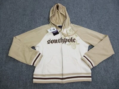 DE COLECCIÓN Southpole Suéter Mujer Extra Grande Beige Y2K Hip Hop Sudadera con Capucha Sudadera Foto 1 de 4