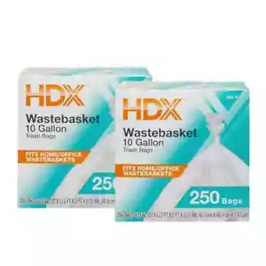 500Ct 10 Gallon Waste Liner Clear Rubbish Bags Trash Garbage Office Home Kitchen - Picture 1 of 3