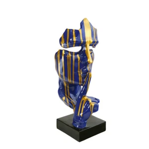 Maske kreative Skulptur Kunstharz (Resin) Gartenfigur blaugold H: 42 cm -11722- - Picture 1 of 5
