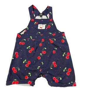Picapino Infant Size 12 Months Navy Cherry One Piece Short All Sweet As A Cherry - Picture 1 of 10
