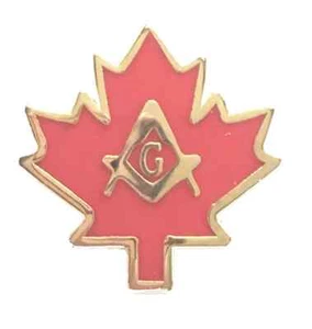 Masonic Canada Maple Leaf Crested Enamel Lapel Pin Badge (K095) - Picture 1 of 3