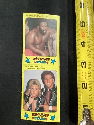 1986 Junkyard Dog & Bobby Fulton & Tommy Rogers Monte Gum Wrestling Stars Card  - Image 1 of 4