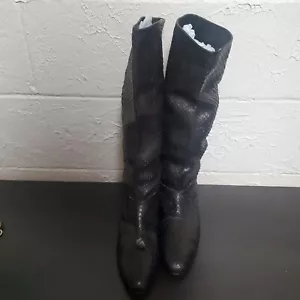 Carlos Falchi Snakeskin Knee Boot Size 38.5 - Picture 1 of 11