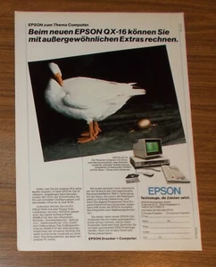 Seltene Werbung EPSON QX-16 Personal Computer - Außergewöhnliche Extras 1985 - Picture 1 of 1