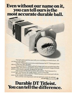 1975 VINTAGE PRINT AD - TITLEIST -  DURABLE DT TITLEIST - MOST ACCURATE BALL  - Picture 1 of 1